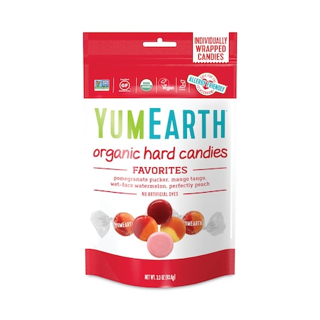 Organic Favorite Fruit Hard Candies, 33 Oz Bag, Assorted Flavors, PK3, 3PK